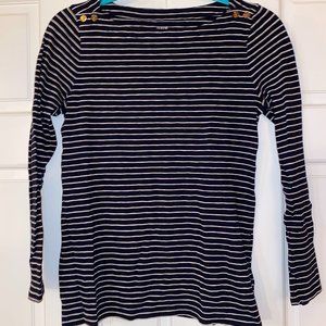 J Crew Navy and White Striped Painter's Tee